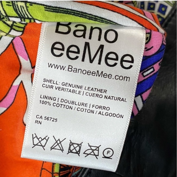 Bano eeMee Black Genuine Leather Jacket 6 - Picture 6 of 15